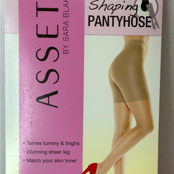 Assets Pantyhose. Two pair. Black Shaping & Nude Footless Pantyhose. Size 6 - Picture 4 of 8